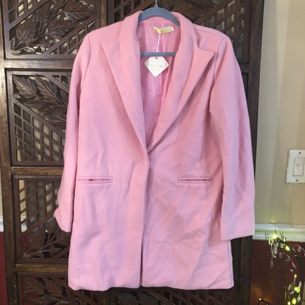 Baby pink pea coat type jacket